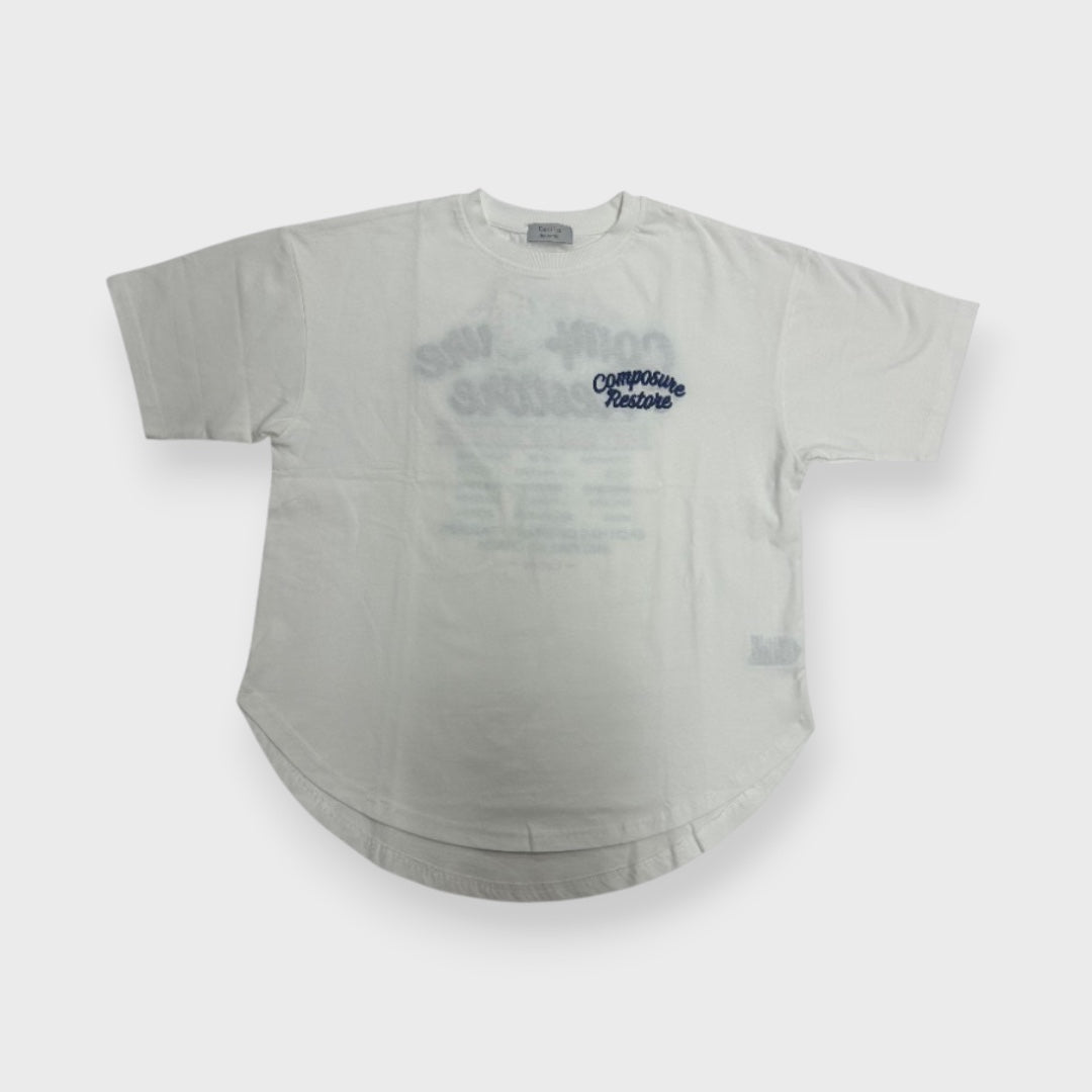 SOFT BACK-EMBROIDERY CURVE-HEM TEE