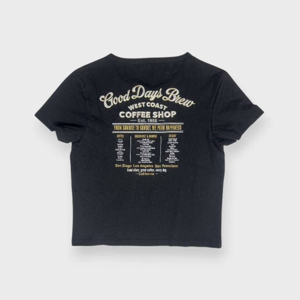 COMPACT HENLEY NECK MINI-LOGO TEE