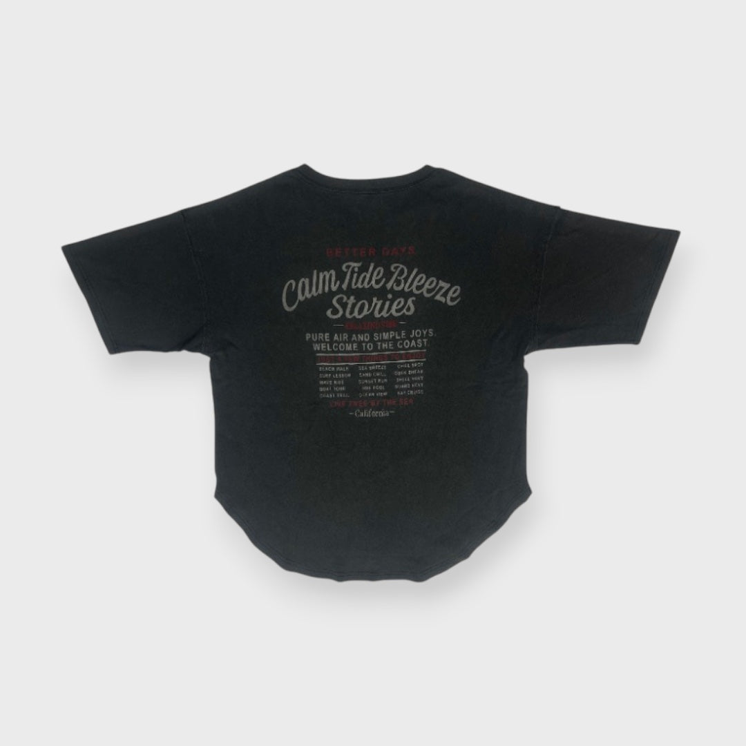 PIGMENT BIO-WASH HENLEY CURVE-HEM TEE