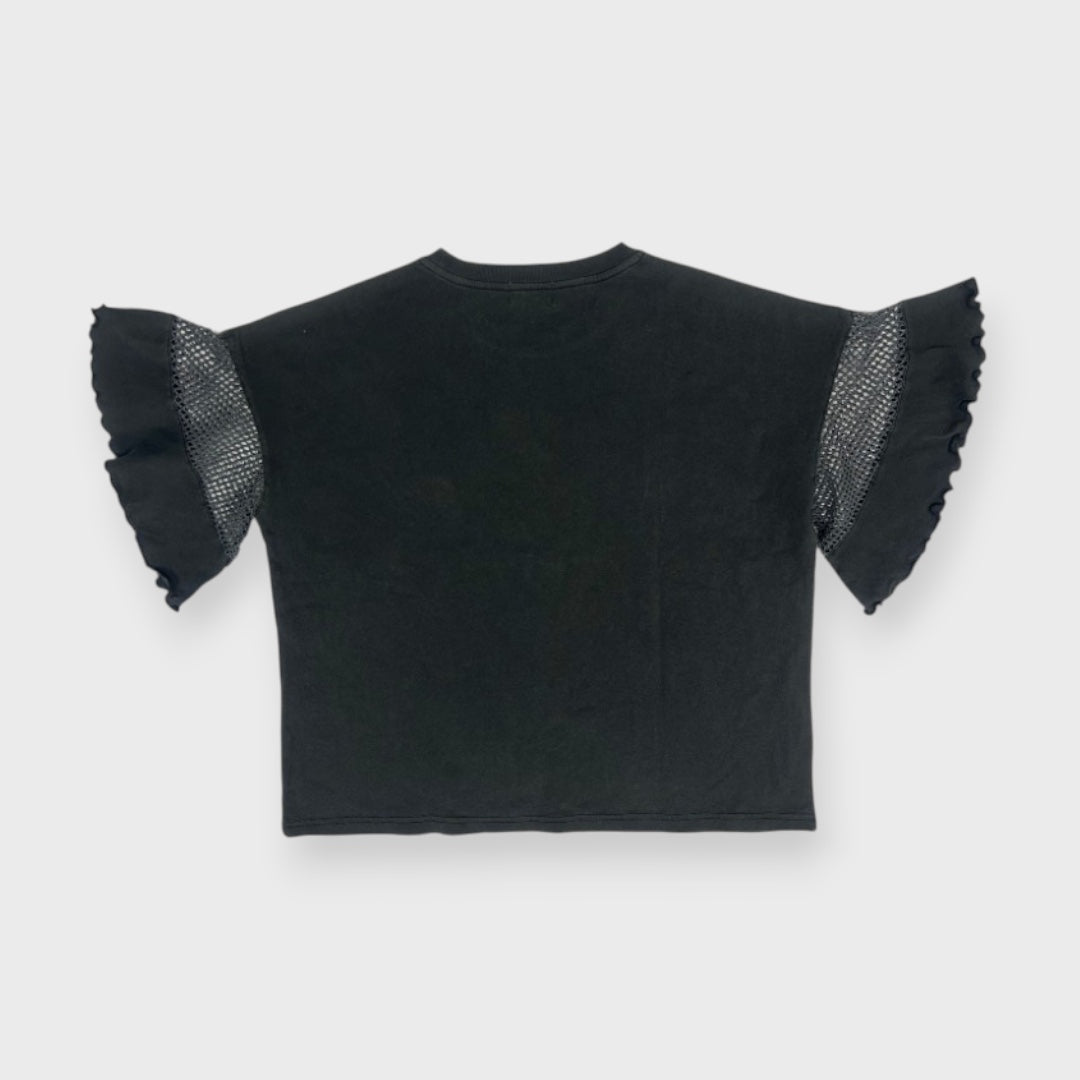 MESH-FRILL “SEASIDE BLUE” TEE
