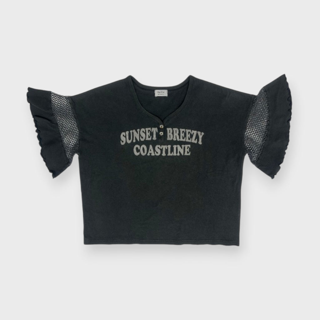 MESH-FRILL “SUNSET BREEZY” TEE