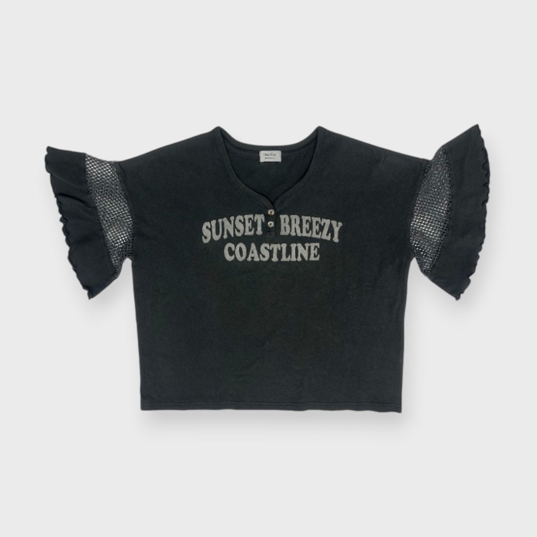MESH-FRILL “SUNSET BREEZY” TEE