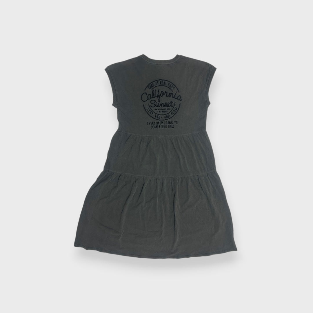 PIGMENT BIO-WASH TIERED DRESS