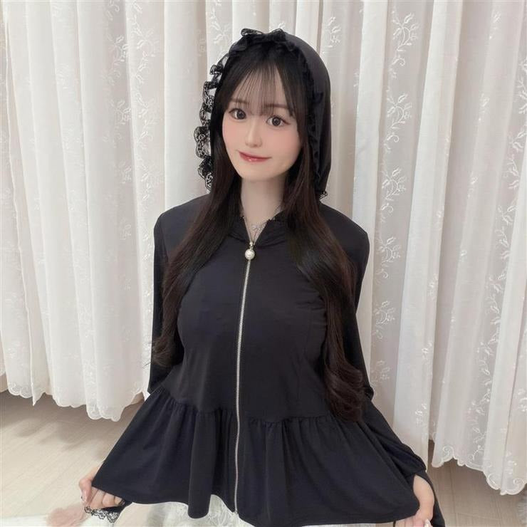 HA-CHAN COLLAB COOLING LACE HOODIE OUTERWEAR  MAJORETTY