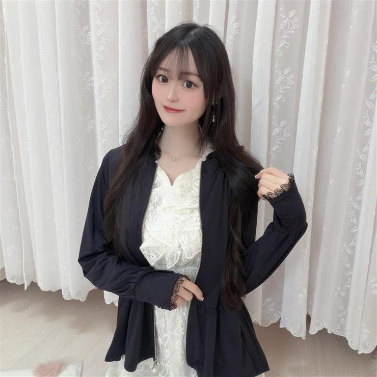 HA-CHAN COLLAB COOLING LACE HOODIE OUTERWEAR  MAJORETTY