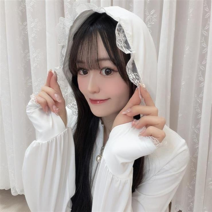 HA-CHAN COLLAB COOLING LACE HOODIE OUTERWEAR  MAJORETTY