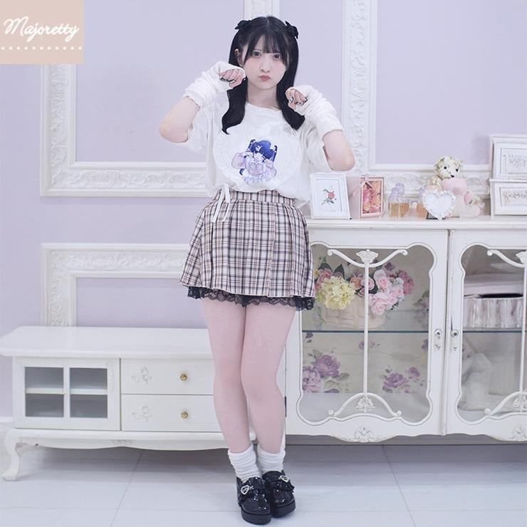 MajorettyxPifuwa chan PINK CHECK GIRLY MINI SKIRT