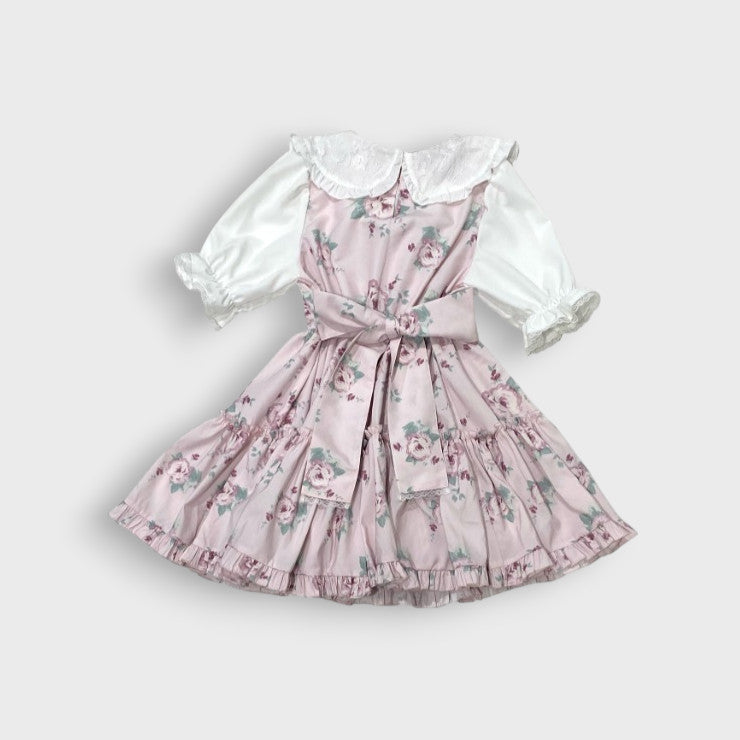 Majoretty x Kokone - Jirai Kei-Style Vintage Floral Dress  with Decorative Cute Bows
