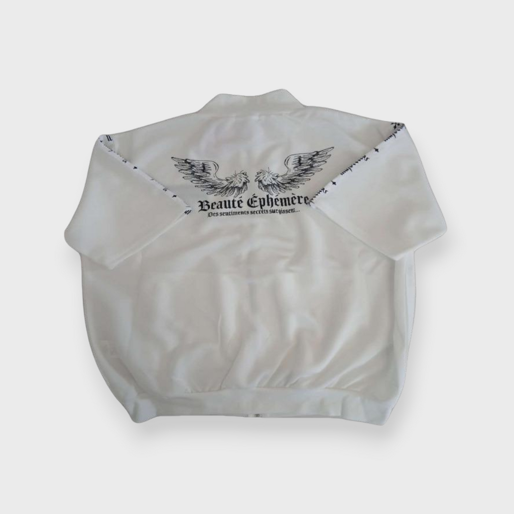 Ladies Majoretty Short-Sleeve Zip Jersey with Wings Graphic