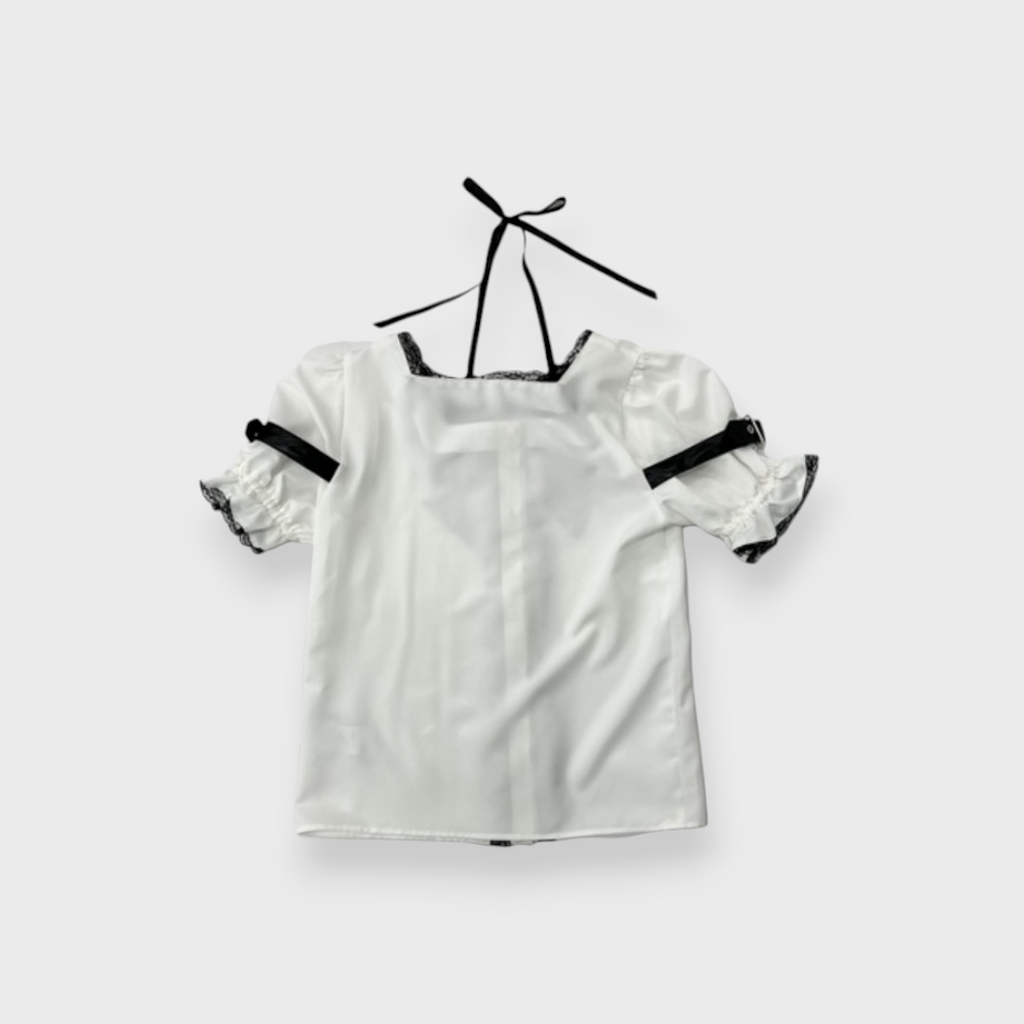 WOMEN’S CROSS RIBBON BLOUSE