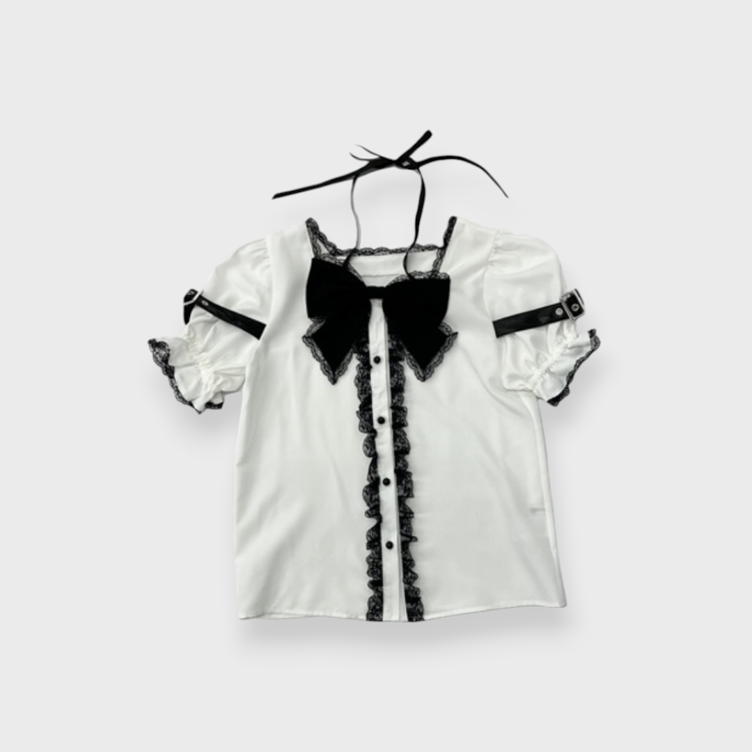 WOMEN’S CROSS RIBBON BLOUSE