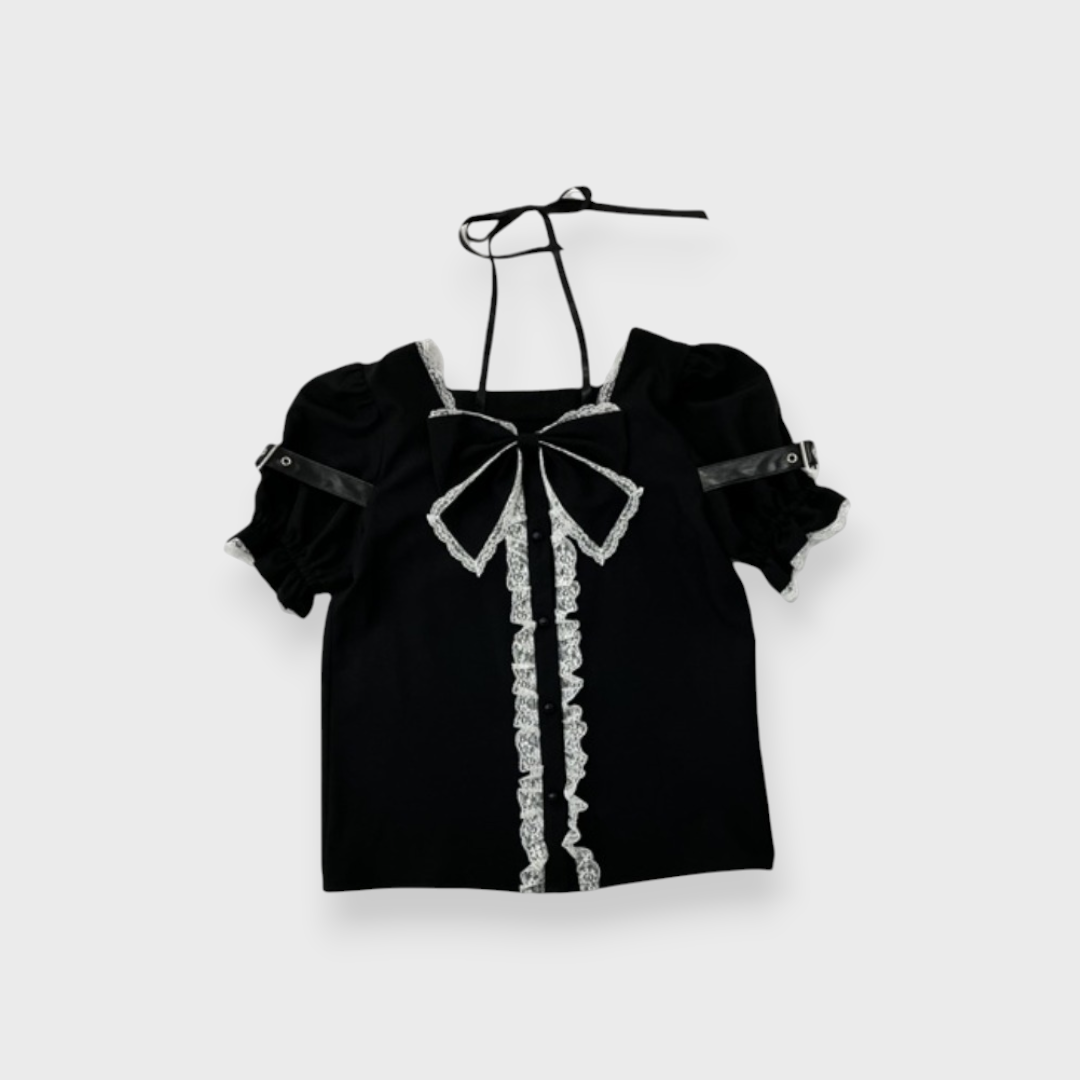WOMEN’S CROSS RIBBON BLOUSE