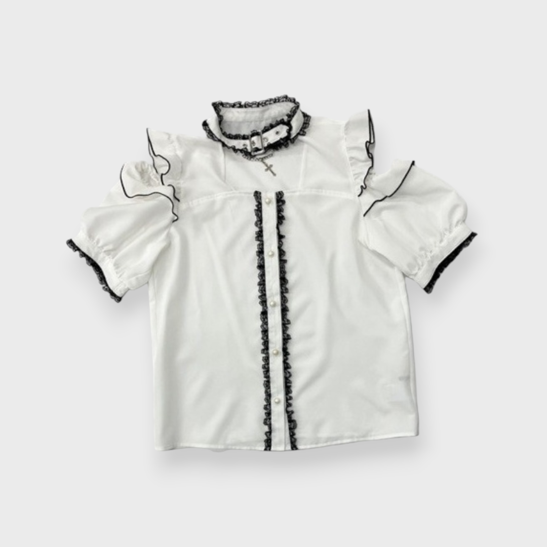 WOMEN’S CHOKER NECK BLOUSE