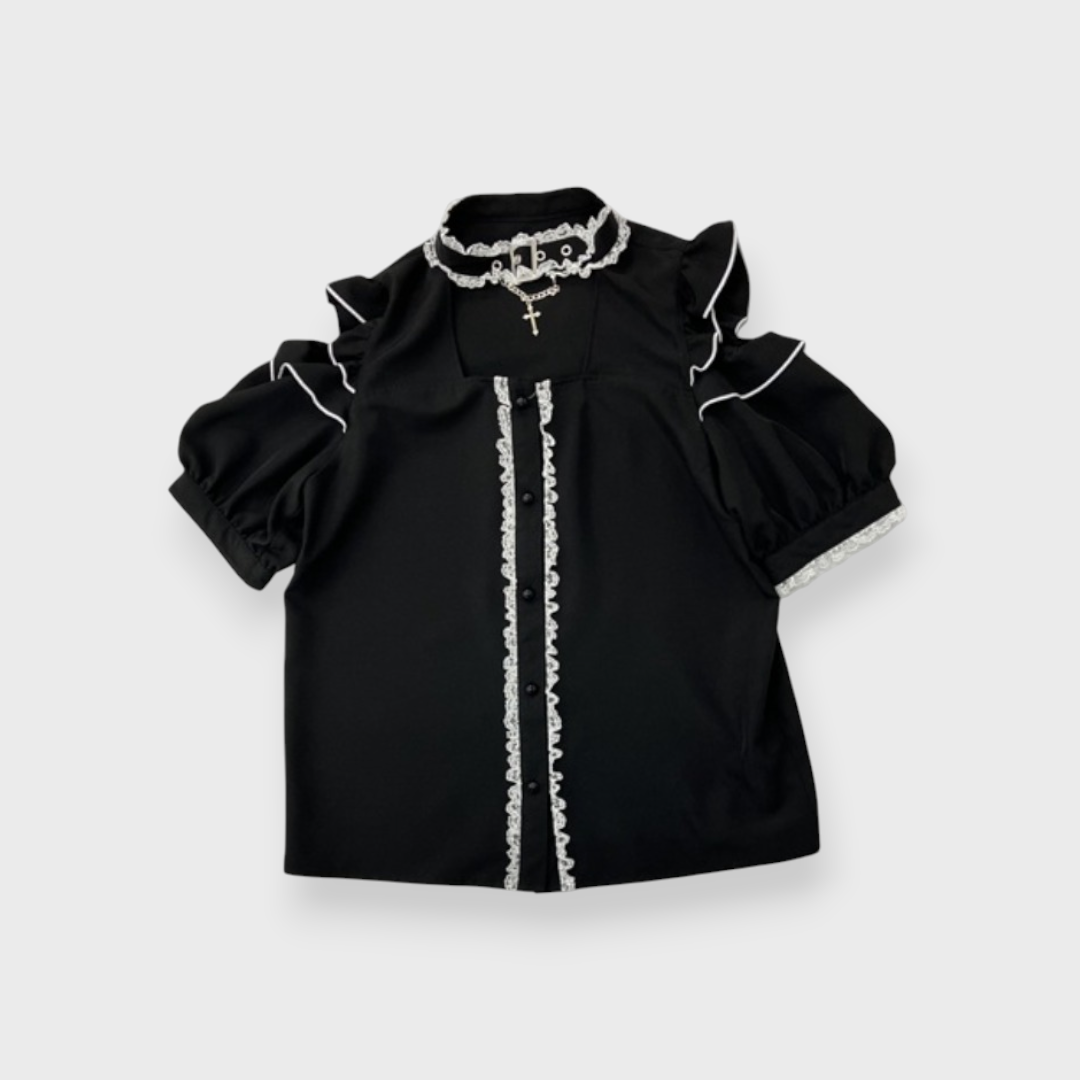 WOMEN’S CHOKER NECK BLOUSE