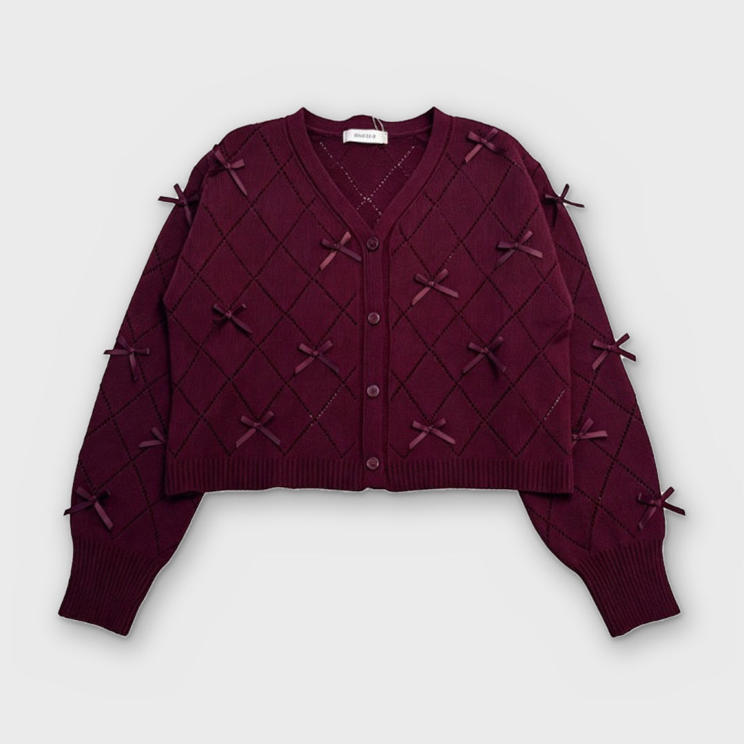 ALL-OVER RIBBON LADIES CARDIGAN