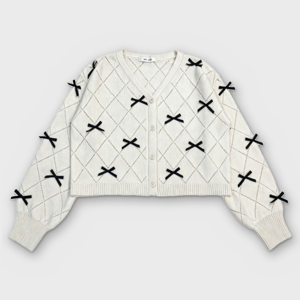 ALL-OVER RIBBON LADIES CARDIGAN