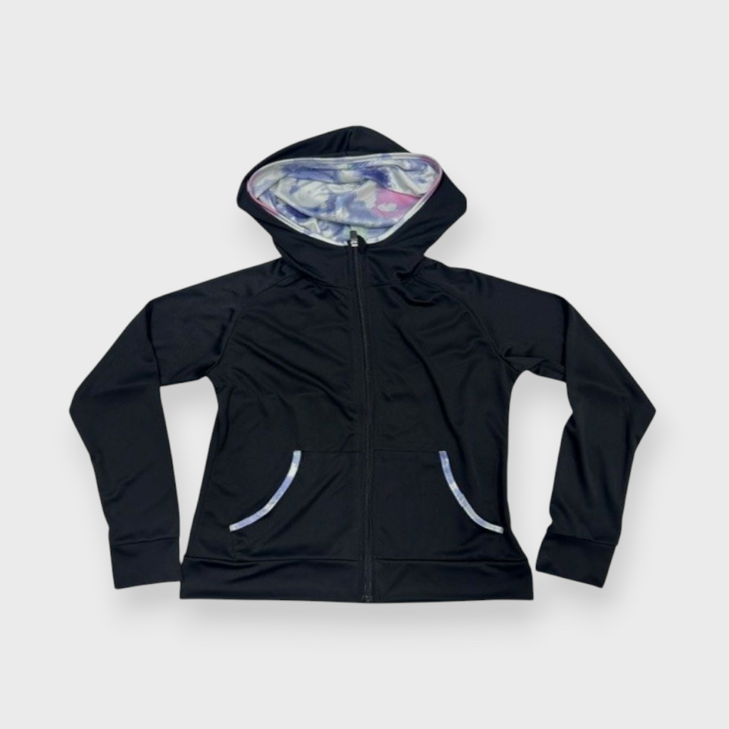 UPF50+ CHLORINE RESISTANT HOODED TIE-DYE RASH GUARD LADIES