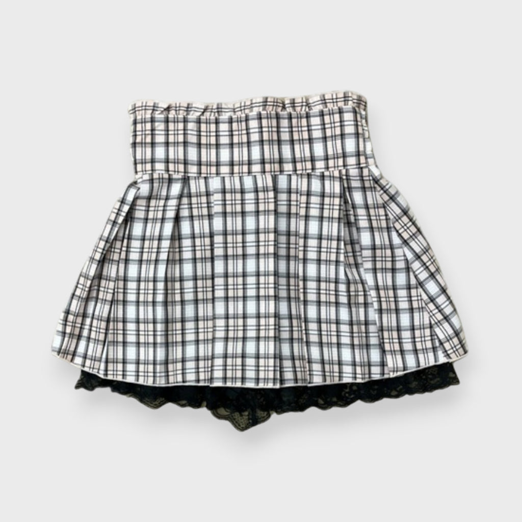 MajorettyxPifuwa chan PINK CHECK GIRLY MINI SKIRT