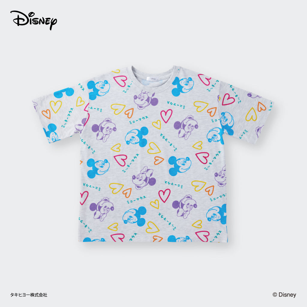 เสื้อยืดมิกกี้ & มินนี่ ลายสีพาสเทล รุ่นความสุขกระโดดเต้น