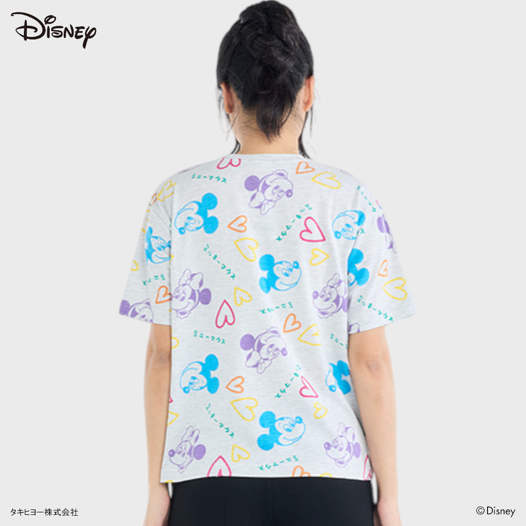 เสื้อยืดมิกกี้ & มินนี่ ลายสีพาสเทล รุ่นความสุขกระโดดเต้น (Size S-LL)