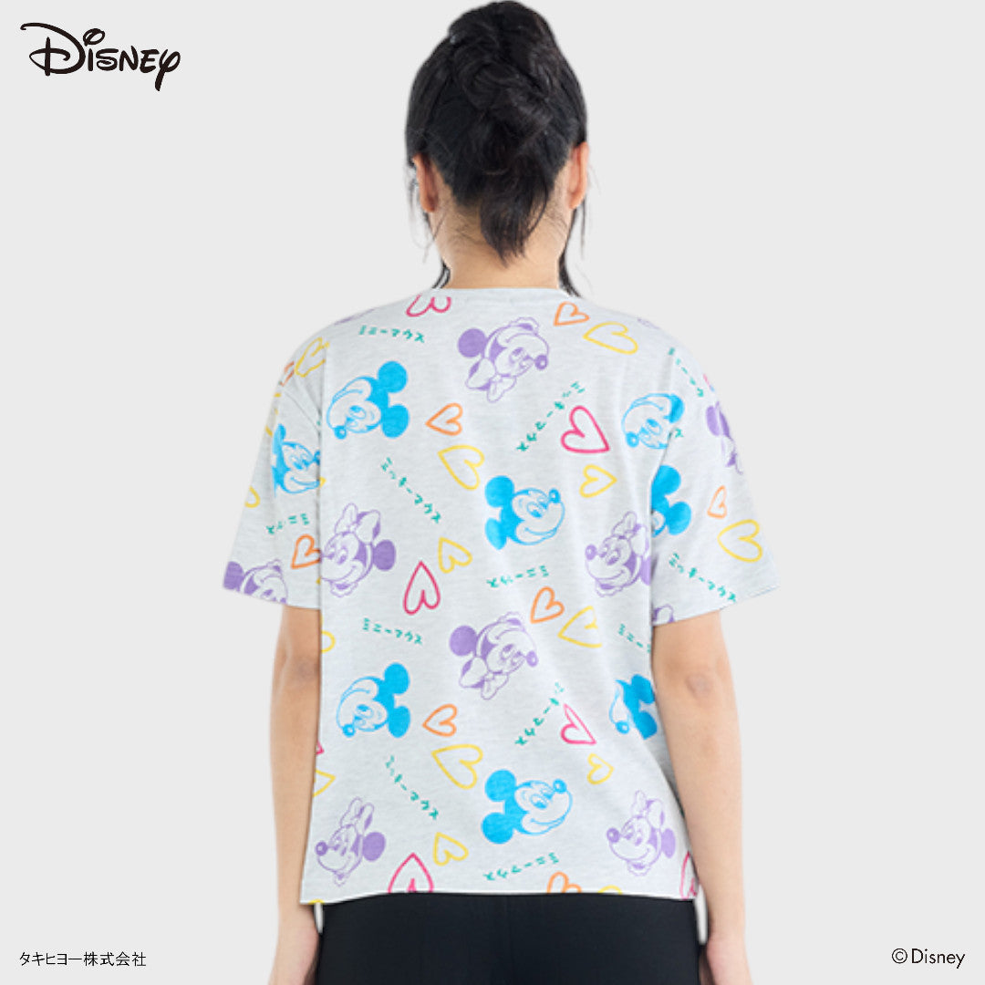 เสื้อยืดมิกกี้ & มินนี่ ลายสีพาสเทล รุ่นความสุขกระโดดเต้น (Size S-LL)