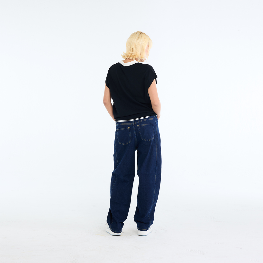Two-Tone Vintage Sleeveless Knit Polo “Gentle Lady Edition”