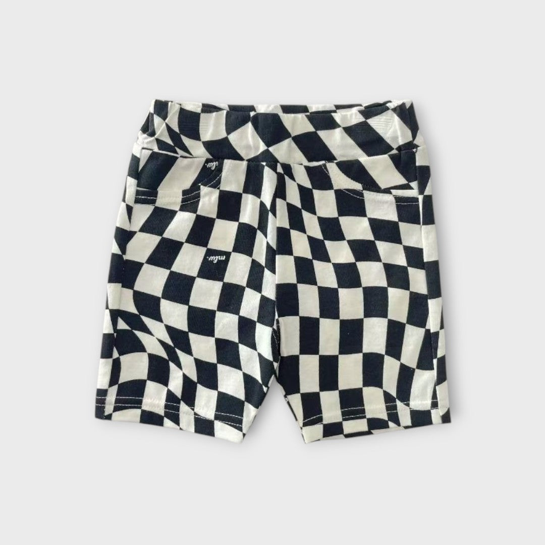 Kids Checker Pattern Shorts