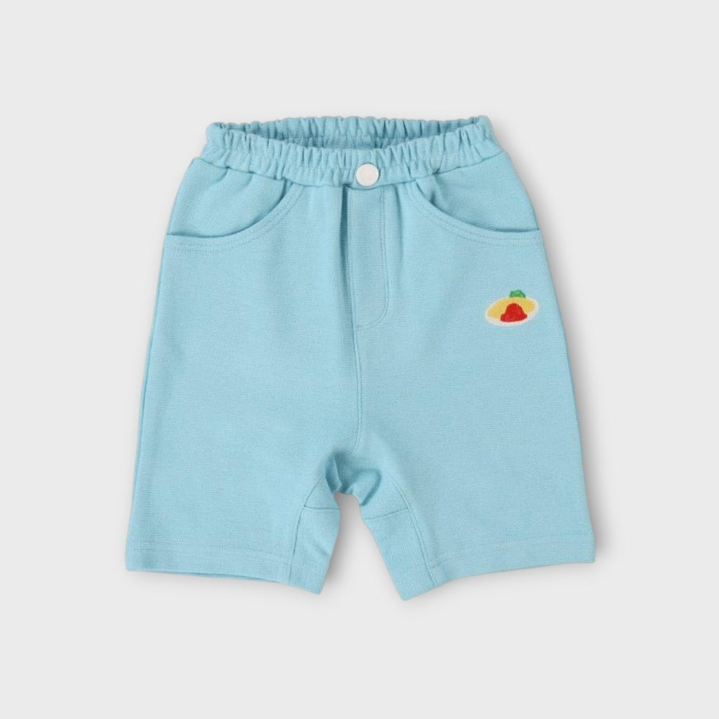 Kids Casual Shorts – “Cute Food Motif Patch Accent”