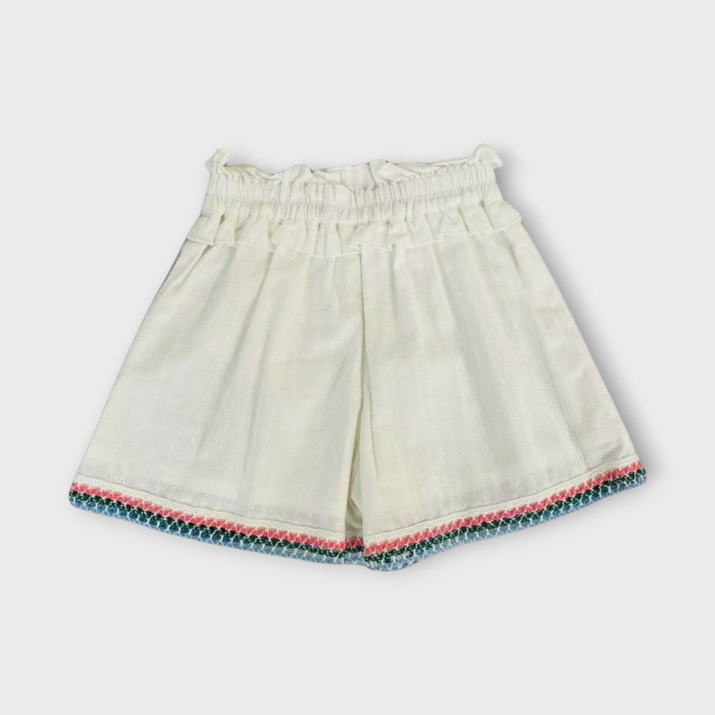 Kids Easy Shorts – “Soft White with Color Trim Detail”