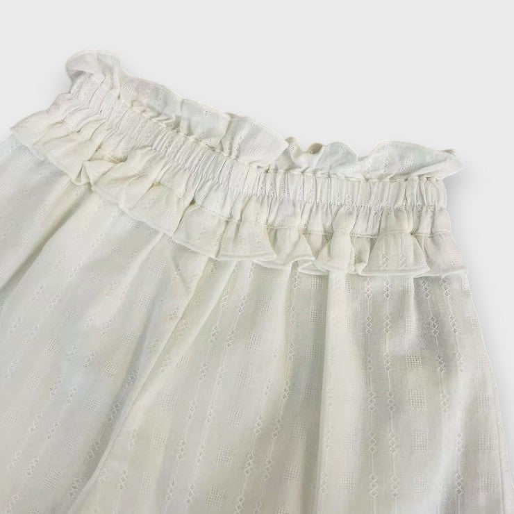 Kids Easy Shorts – “Soft White with Color Trim Detail”