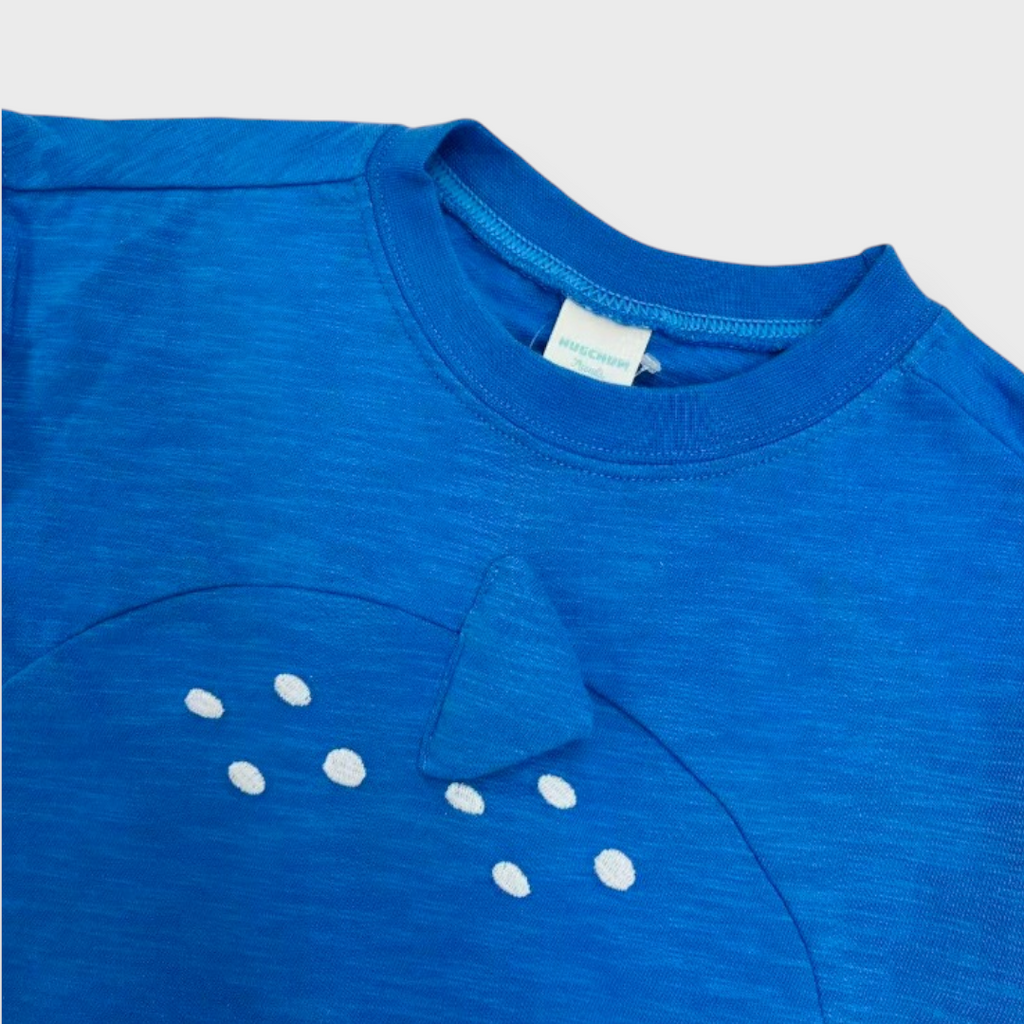Kids (Size90-95cm) Shark Die-Cut Tee (Blue)