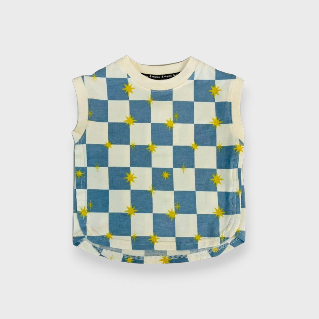 BABY STAR CHECK PATTERN T-SHIRT (90CM)