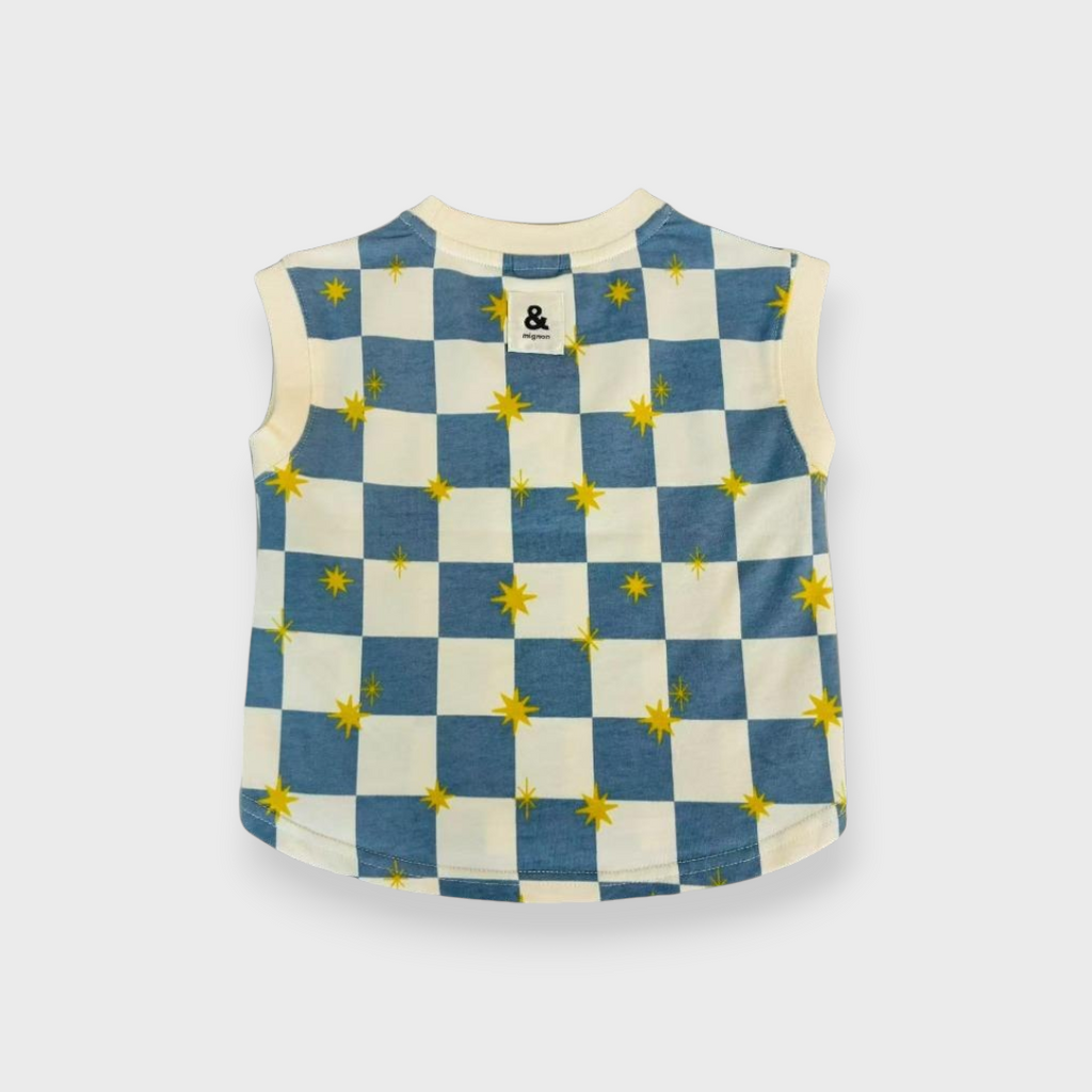 BABY STAR CHECK PATTERN T-SHIRT (90CM)