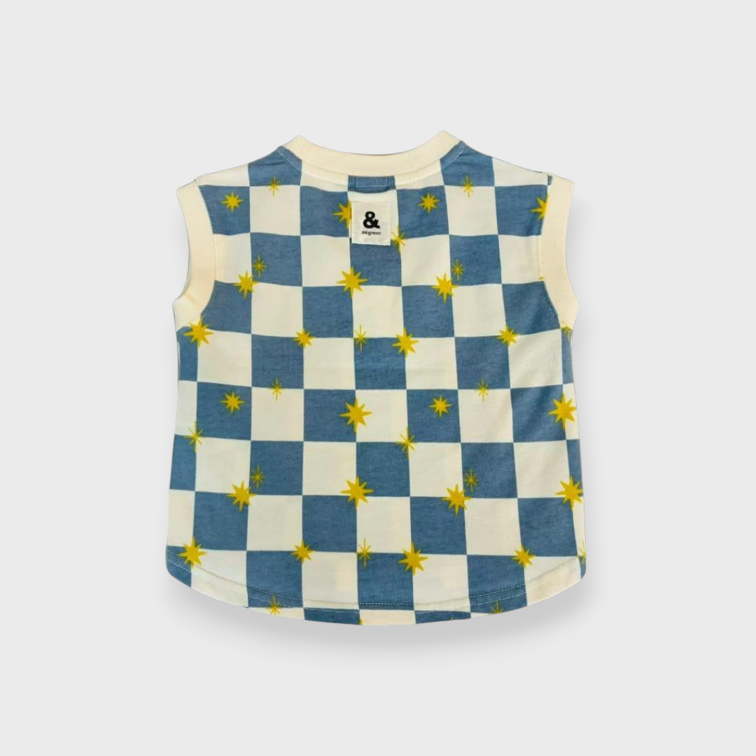 BABY STAR CHECK PATTERN T-SHIRT (90CM)