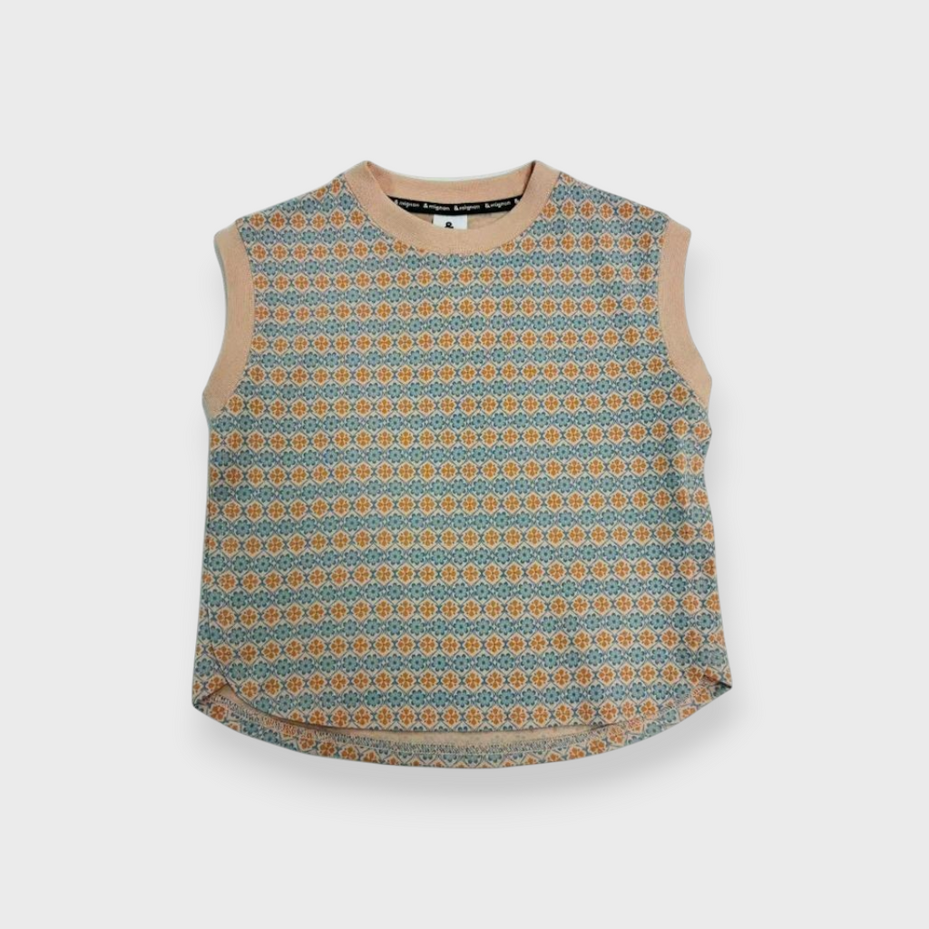 BABY RETRO TILE PATTERN T-SHIRT (90CM)