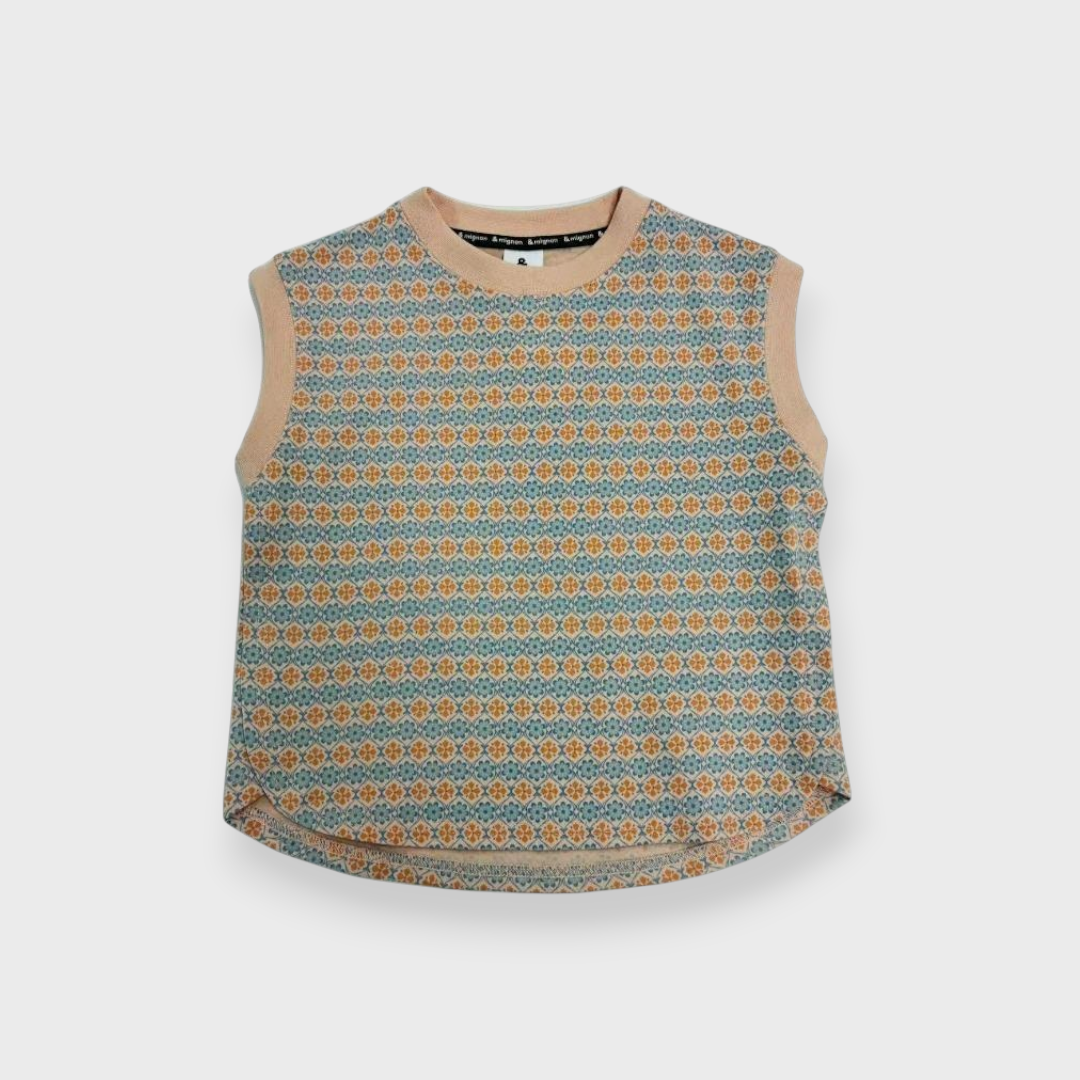 BABY RETRO TILE PATTERN T-SHIRT (90CM)