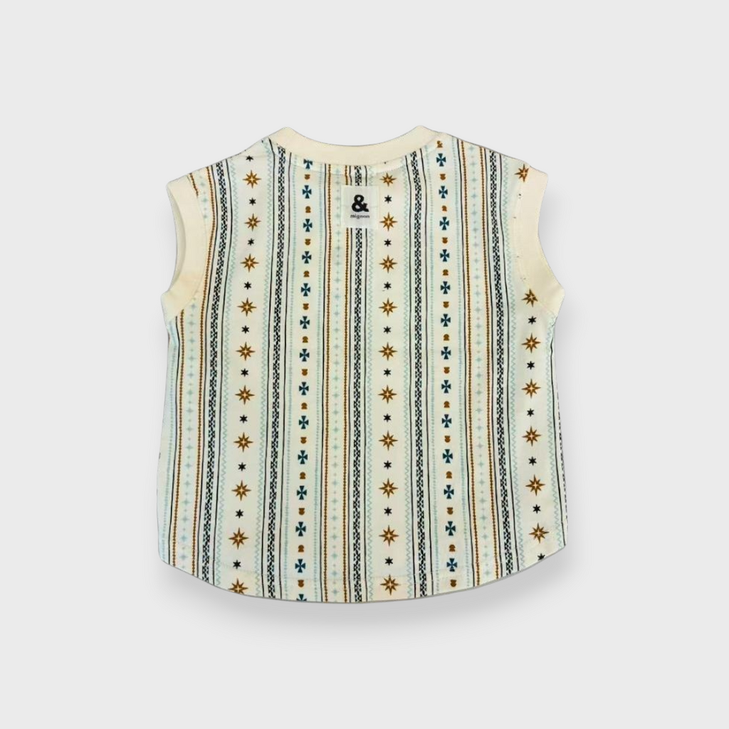 BABY GEOMETRIC STRIPE SLEEVELESS T-SHIRT (90CM)