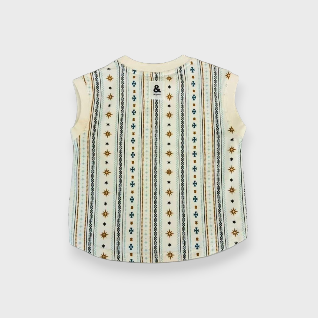 BABY GEOMETRIC STRIPE SLEEVELESS T-SHIRT (90CM)