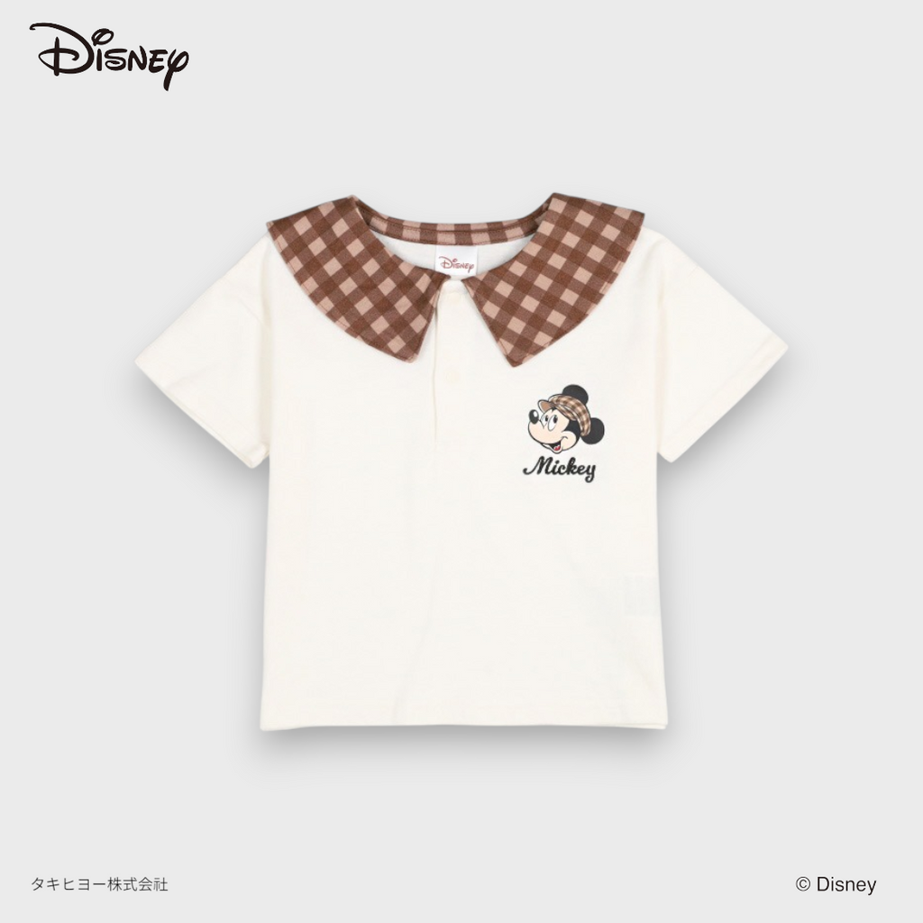 KIDS DISNEY - MICKEY SHORT SLEEVE BABY T-SHIRT BROWN (80～95cm)