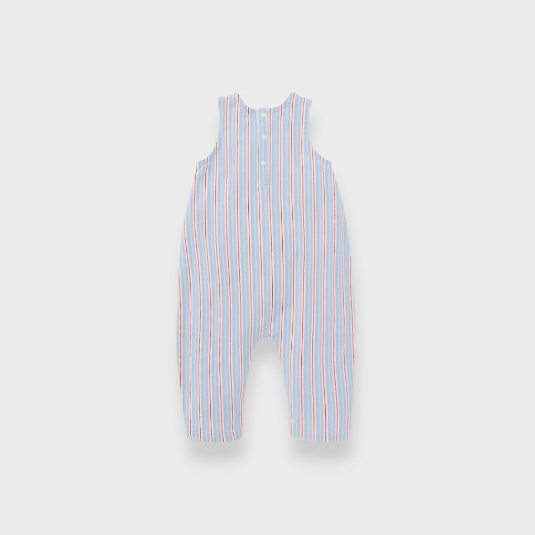ORGANIC CANDY STRIPE BABY SALOPETTE (80・90CM）