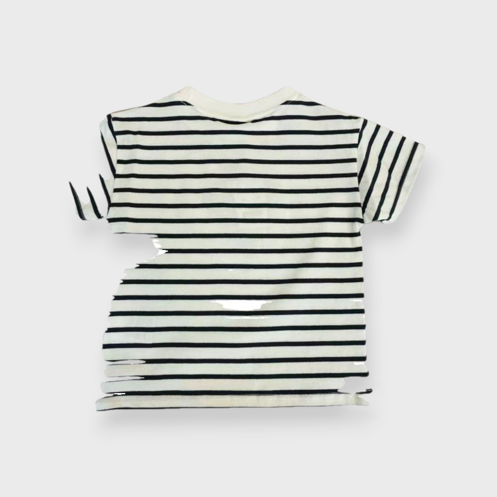 Kids (Size90cm) Penguin Chenille-Embroidery Striped Tee