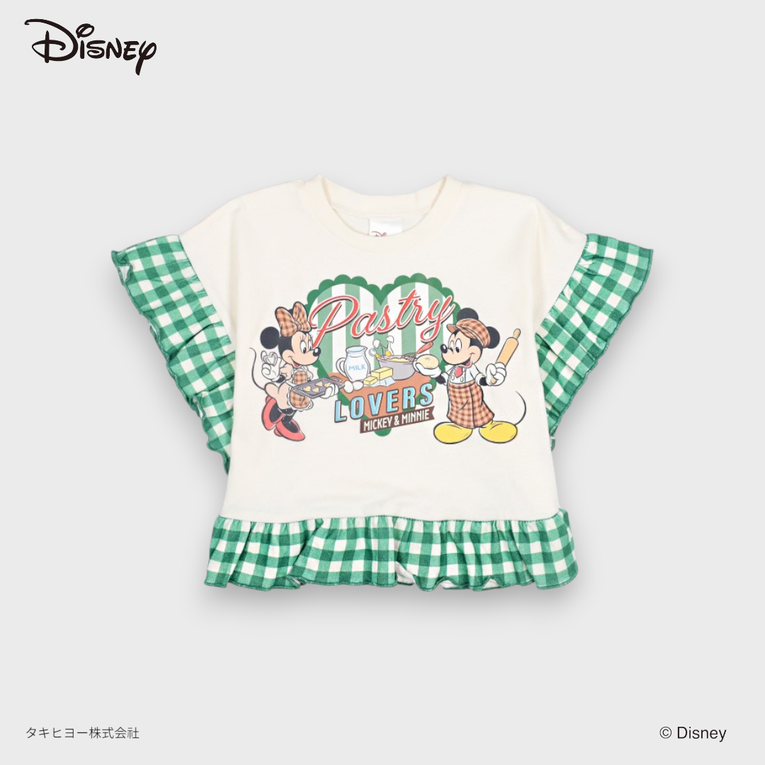 KIDS DISNEY - MICKEY&MINNIE SHORT SLEEVE BABY T-SHIRT GREEN/RED (80-95cm)