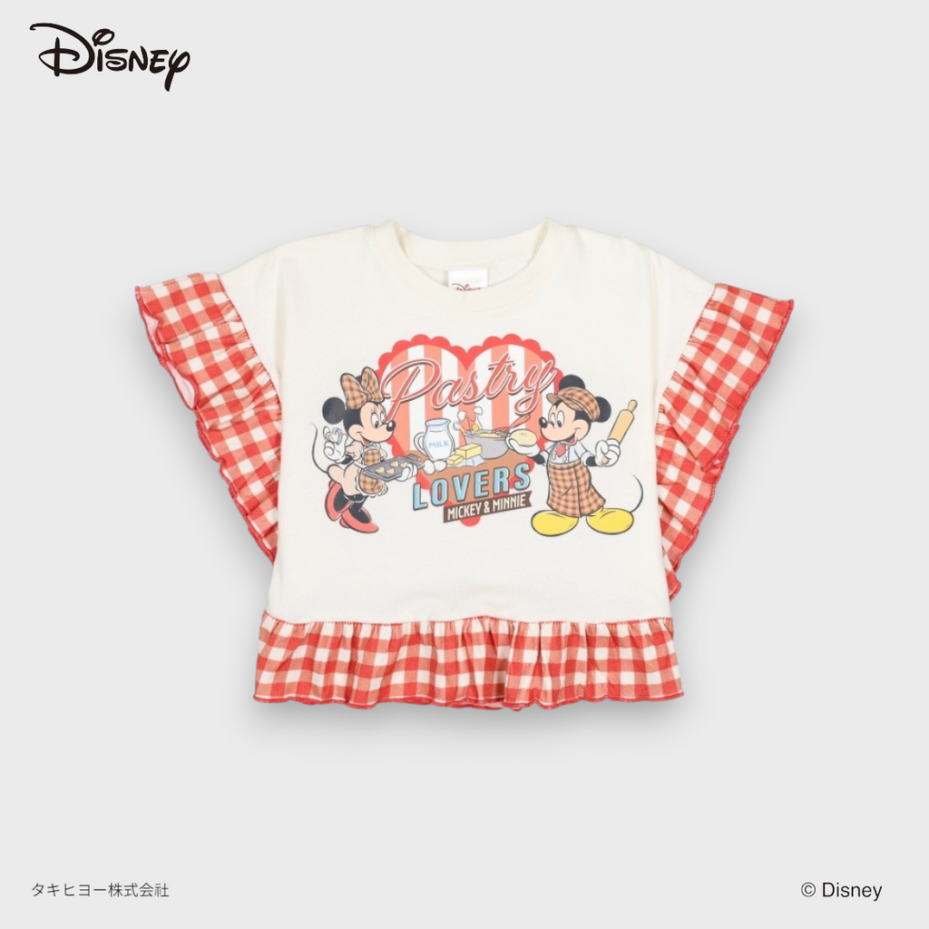 KIDS DISNEY - MICKEY&MINNIE SHORT SLEEVE BABY T-SHIRT GREEN/RED (80-95cm)