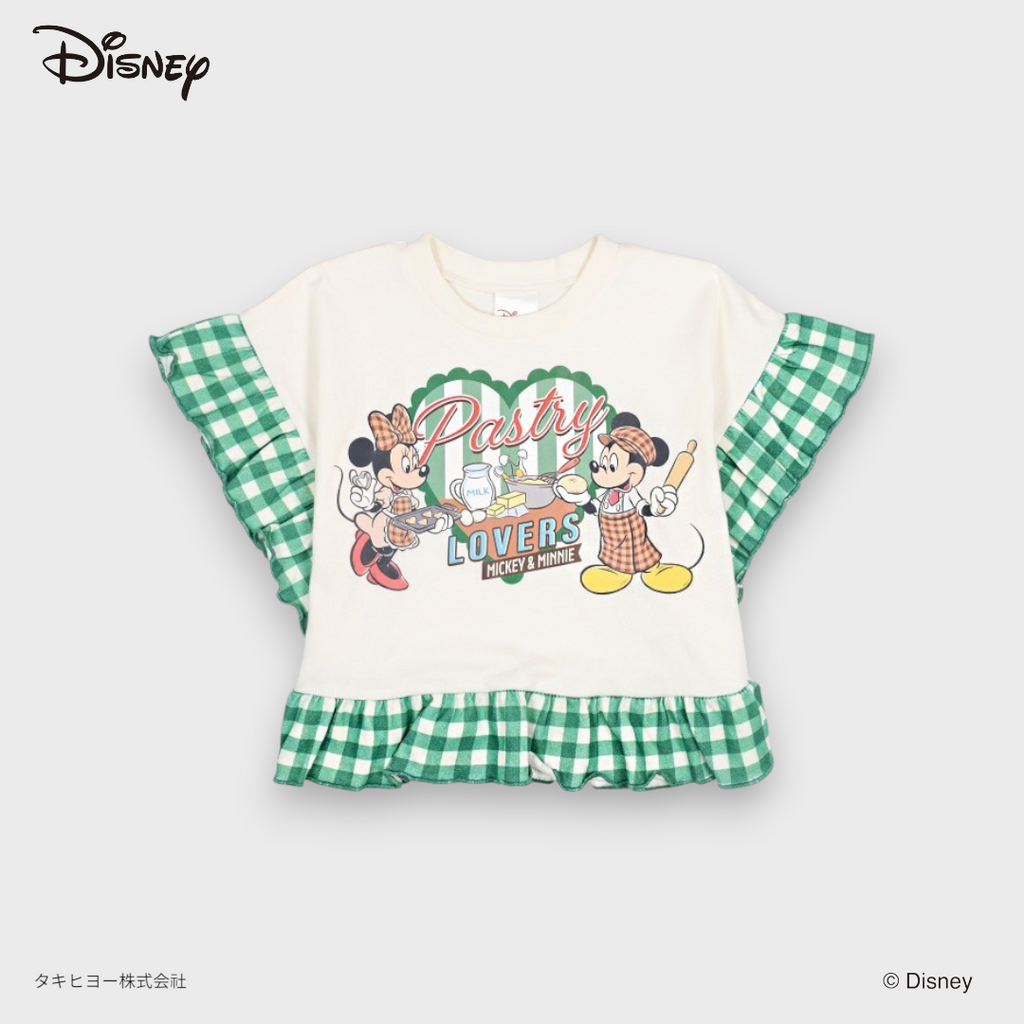 KIDS DISNEY - MICKEY&MINNIE SHORT SLEEVE BABY T-SHIRT GREEN/RED (80-95cm)