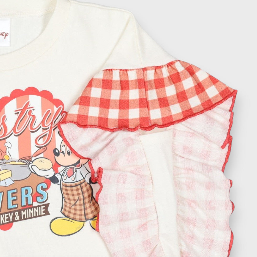 KIDS DISNEY - MICKEY&MINNIE SHORT SLEEVE BABY T-SHIRT GREEN/RED (80-95cm)