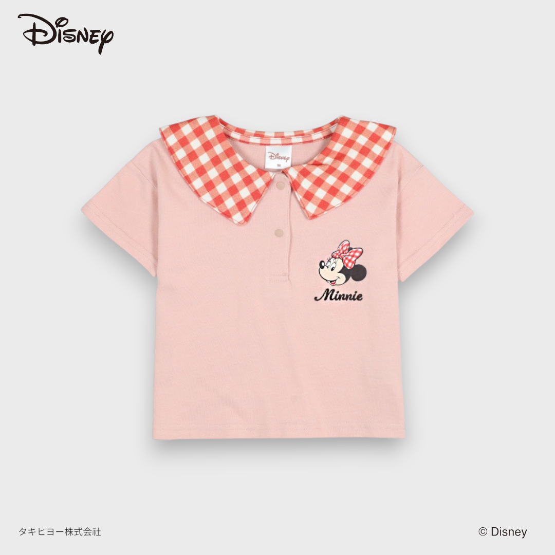 KIDS DISNEY -  MINNIE SHORT SLEEVE BABY T-SHIRT PEACH (80～95cm)