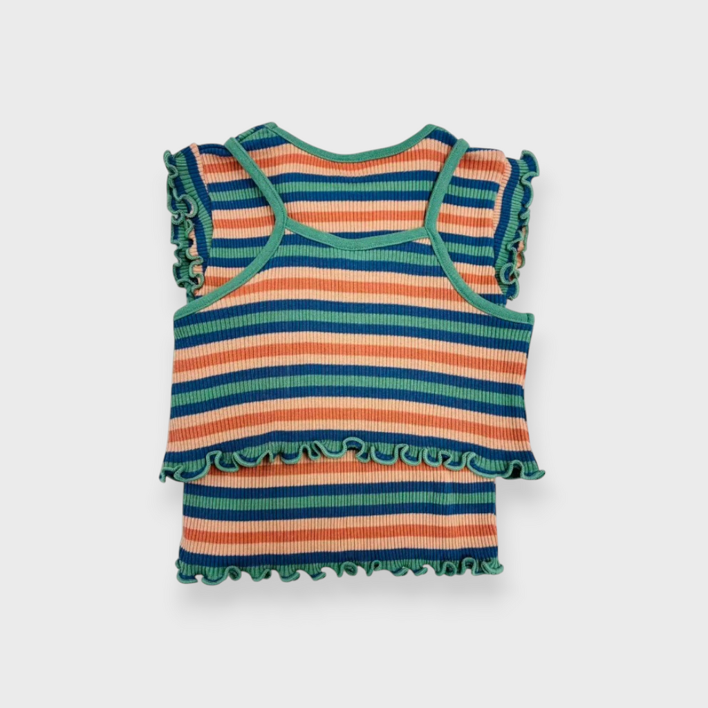 BABY STRIPED T-SHIRT & CAMISOLE SET (90CM)