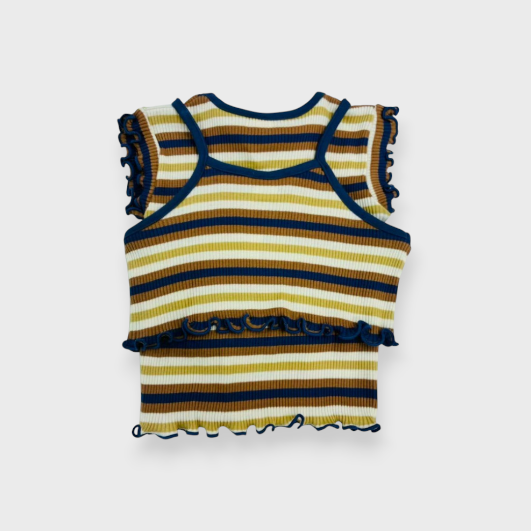 BABY STRIPED T-SHIRT & CAMISOLE SET (90CM)