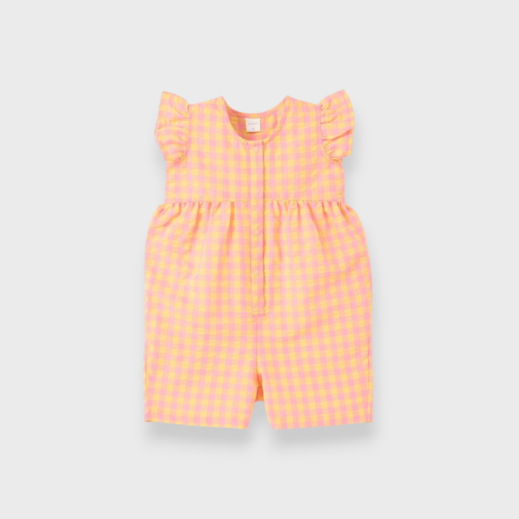 BABY GINGHAM RUFFLE ROMPER (90CM)