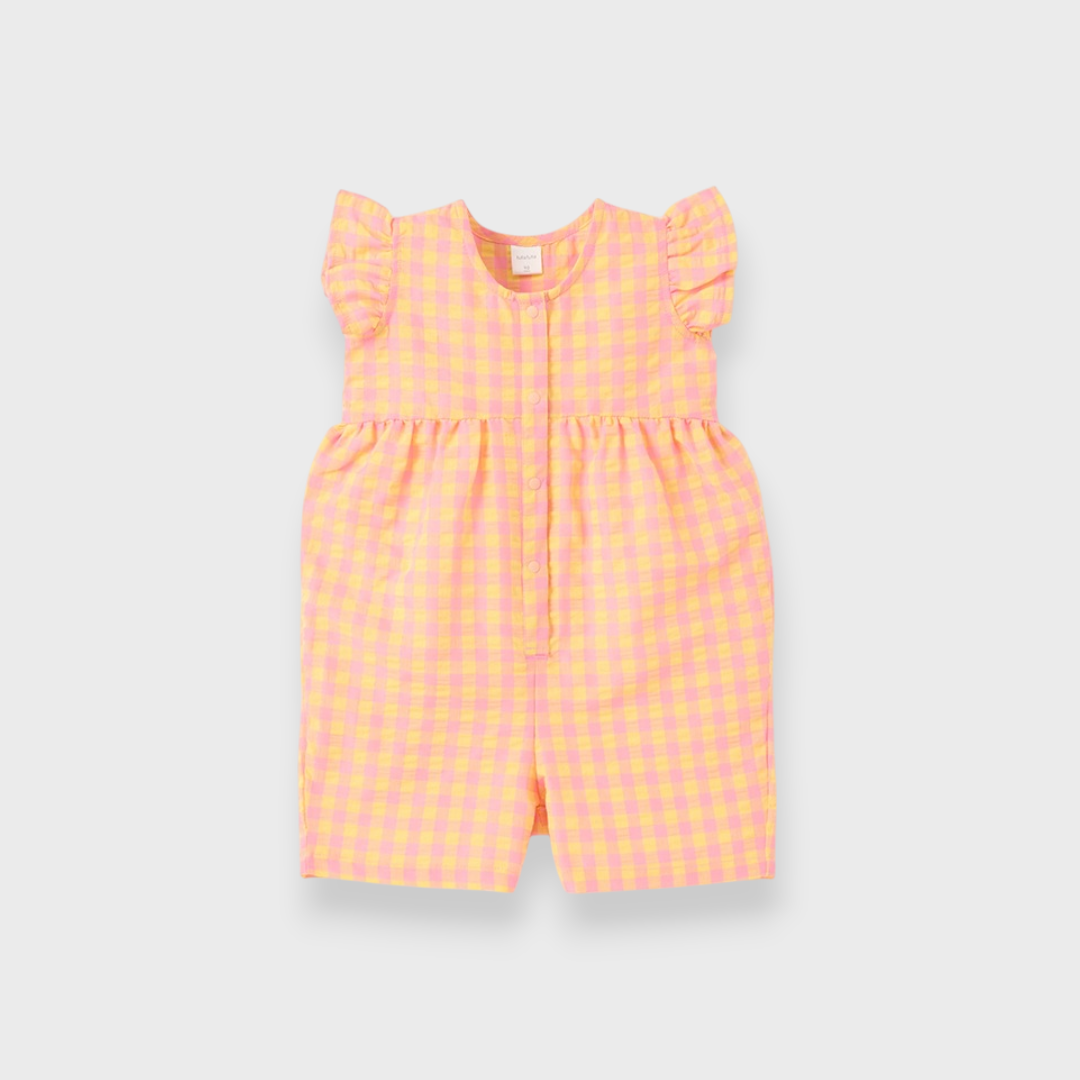 BABY GINGHAM RUFFLE ROMPER (90CM)